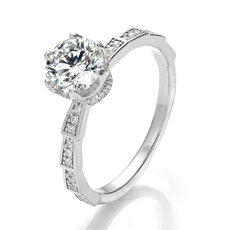 Special Offer-Round Shape Moissanite S925 Sterling Silver Ring Setting