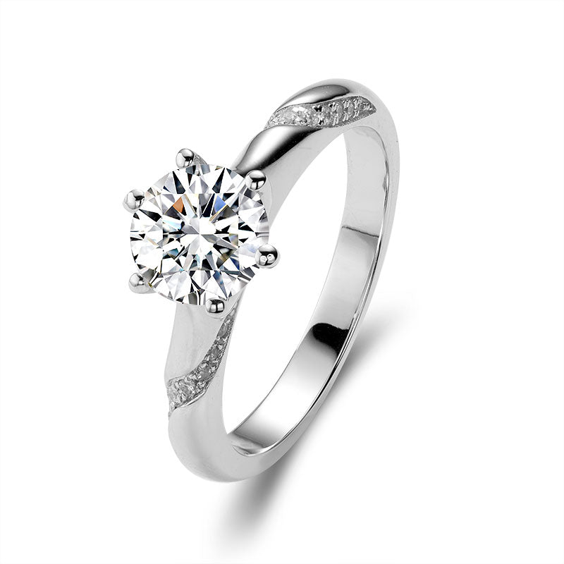 Special Offer-Round Shape Moissanite S925 Sterling Silver Ring Setting