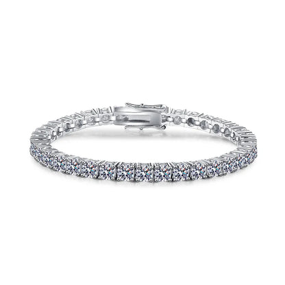 925 Sterling Silver Tennis Bracelet D Moissanite Stone White Oval Round Cut Designer Jewelry For Women Man Hand Chain