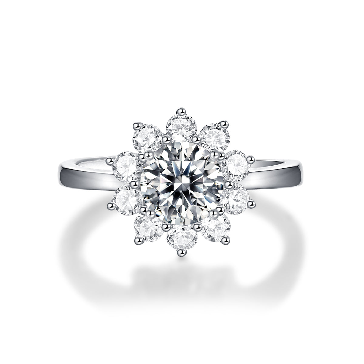 【 Daisy 】Sunflower Round Cut 1CT Moissanite Adjustable Ring