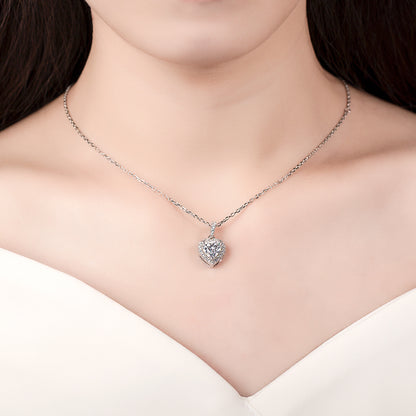 Heart Shape Moissanite Halo Jewelry Set