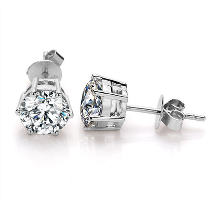 Classic 6 Prongs Setting Moissanite Stud Earrings