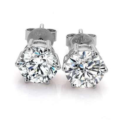 Classic 6 Prongs Setting Moissanite Stud Earrings