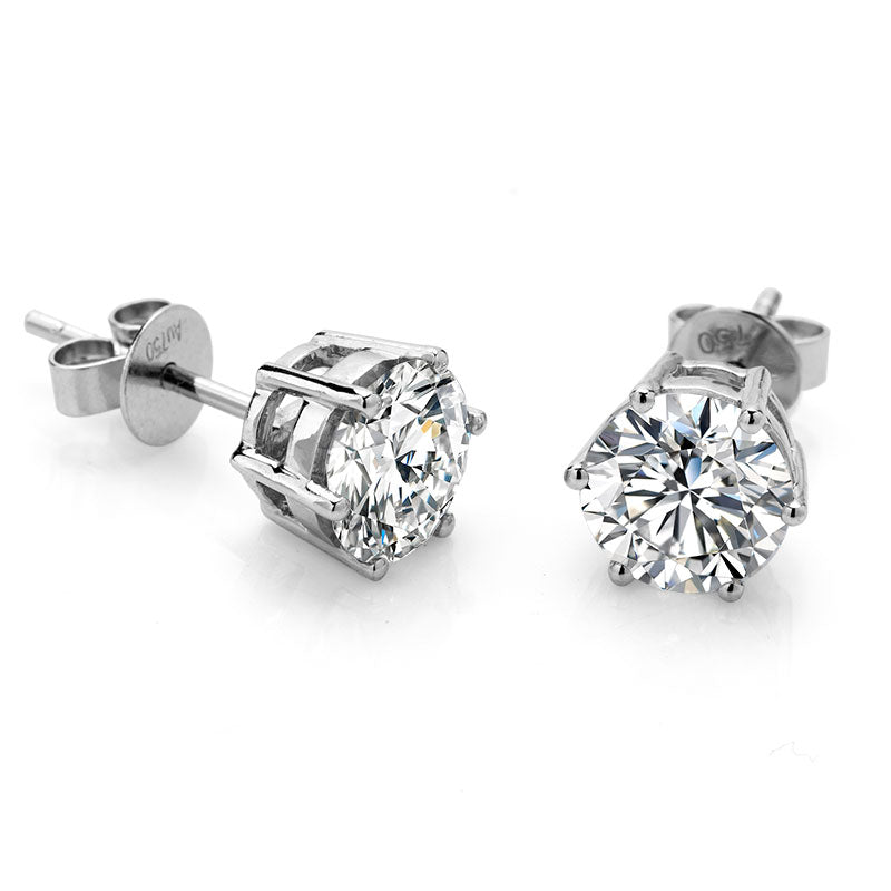 Classic 6 Prongs Setting Moissanite Stud Earrings