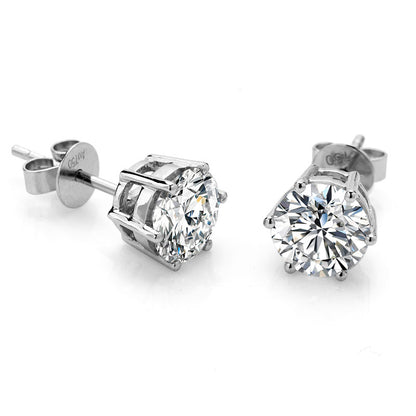 Classic 6 Prongs Setting Moissanite Stud Earrings