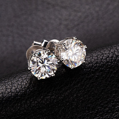 Classic 6 Prongs Setting Moissanite Stud Earrings