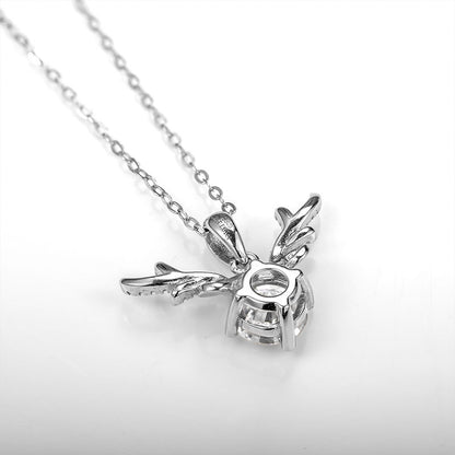 Elk Deer Shape S925 Sterling Silver 1CT Round  Moissanite Pendant Necklace