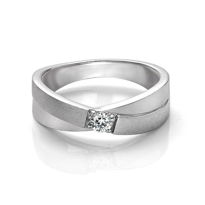 X Cross Moissanite Ring for Men