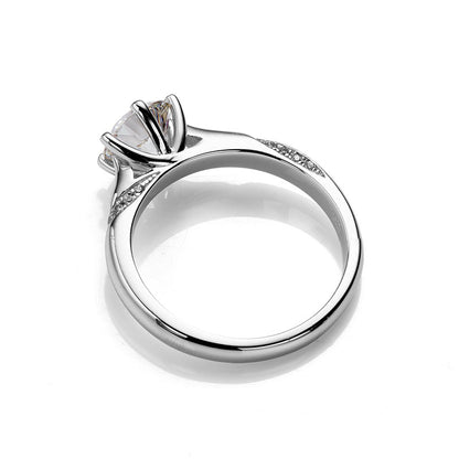 6 Prongs Setting Round Moissanite Wedding Ring