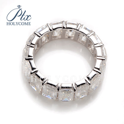 Emerald Cut Moissanite Eteinity Band Ring