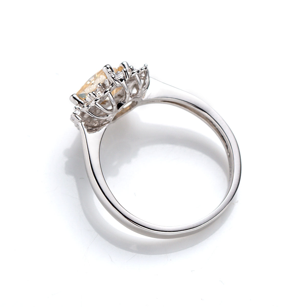 Floral Champagne Oval Moissanite Double-Band Ring