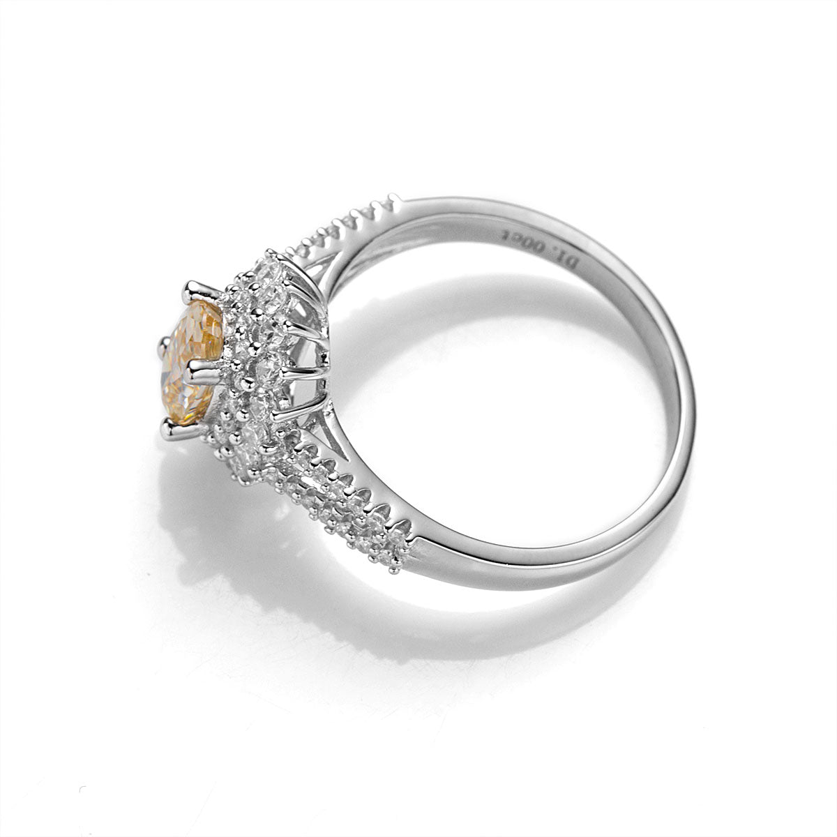 Vintage Hollow Out Champagne Moissanite Ring