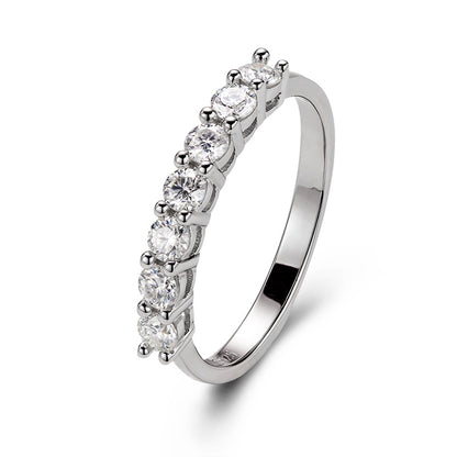 7 Stones Moissanite Stackable Band Ring