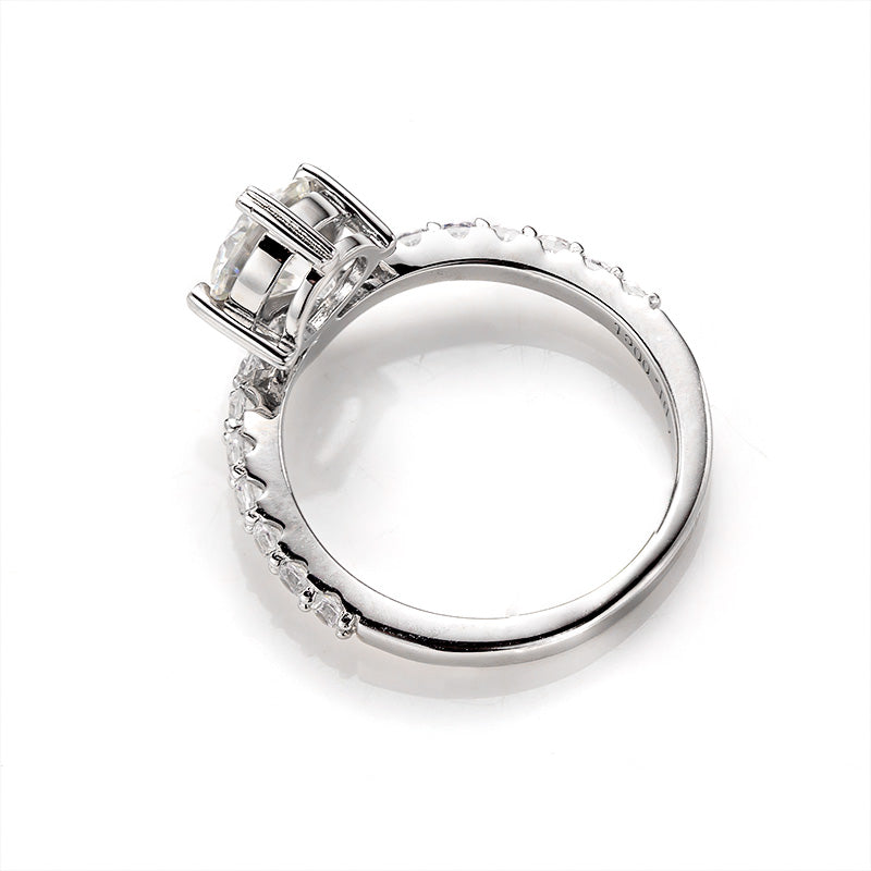 Round Shape Moissanite Wishbone Ring