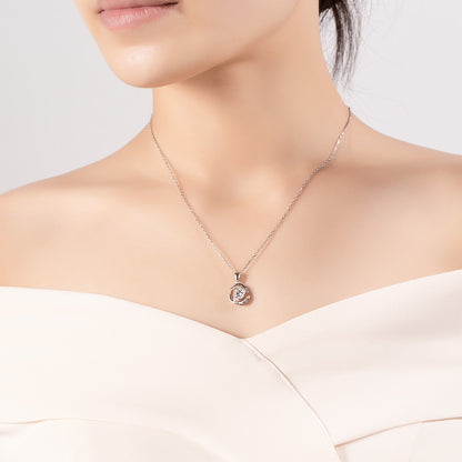 Floral Moissanite Inset Pendant Necklace