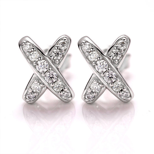 X Cross Moissanite Stud Earrings