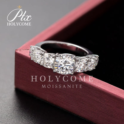 7-Stone Cushion Cut Moissanite Ring