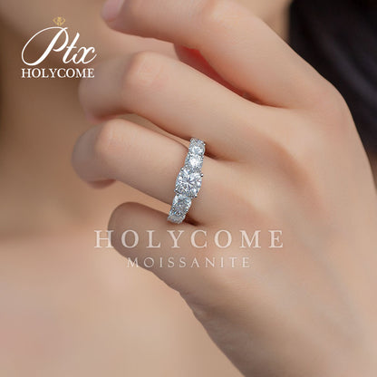 7-Stone Cushion Cut Moissanite Ring