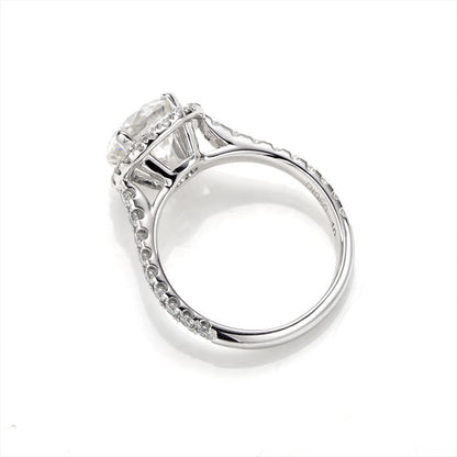 925 Sterling Silver Round Cut 1CT Moissanite Halo Half-Eternity Ring