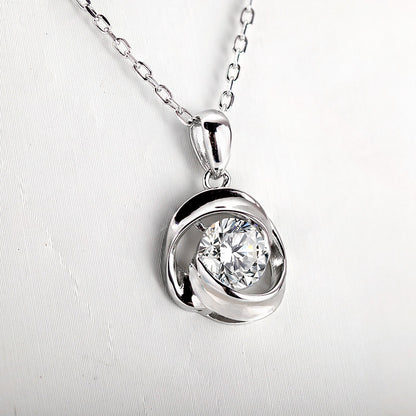 Floral Moissanite Inset Pendant Necklace