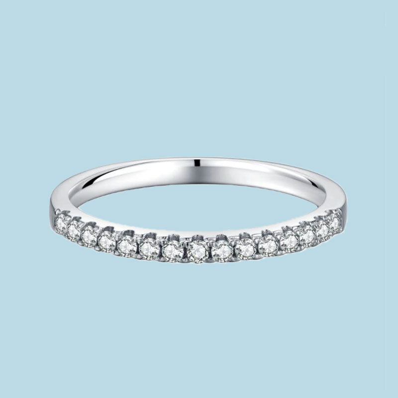 Round Moissanite Stackable Band Ring